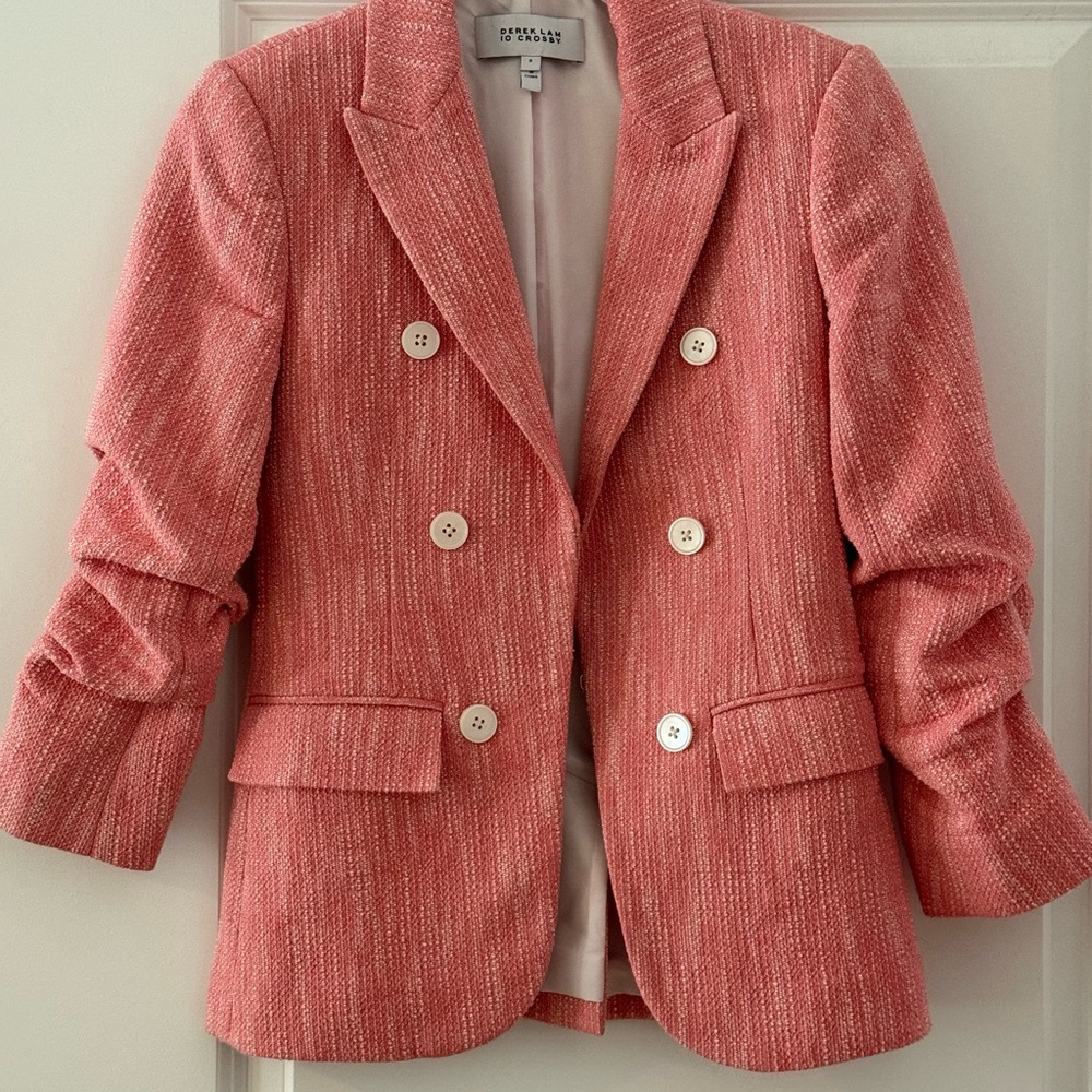 10 Crosby Derek Lam Kaia Pink Textured Blazer Sz 0